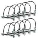 10 Pack, NRJSSCC Trailer Coupler Pin and Safety Locking Pin, 2-1/8"x1/4" (L x W) Heavy Duty Shaft Locking and Wire Lock Pins, Hardware Pins for Farm Trailers, Towing, Lawn Garden, Carbon Steel