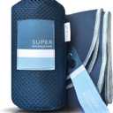 Super Towel For Sports, Travel & Beach – Lightweight, Compact, Absorbent, Quick-Dry, Soft Microfiber Suede For Pool, Bath, Gym, Yoga, Running, Hiking, Camping & Outdoors (Navy, M 20x40")