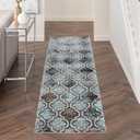 Superior Indoor Runner Rugs, Modern Area Rug, 2'7"x10', Turquoise