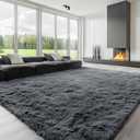OLANLY 8x10 Machine Washable Large Area Rugs for Living Room, Bedroom, Soft Fluffy Shaggy Bedside Rug, Indoor Floor Carpet for Kids Girls and Boys, Dorms, Nursery, Home Decor Aesthetic, Grey