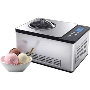 Whynter Ice Cream Maker Machine & Yogurt Automatic 2 Qt. with Built-In Compressor, LCD Digital Display & Timer, No Pre-Freezing, ICM-220SSY, Stainless Steel