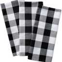 DII Buffalo Check Kitchen Collection, Classic Farmhouse Dishtowel Set, 20x30, Black & White, 3 Piece