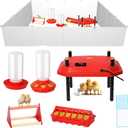 Upgraded Brooder Box for Chick Starter Kit, Chicken Brooder Playpen with 12 * 12inch Brooder Heat Plate, Chicks Feeder & Waterer, Chick Perch Up to 25 Chicks,Duck,Quail