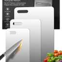 Katuchef Titanium Cutting Board for Kitchen, 100% Pure Titanium Cutting Board Food Grade, Non Toxic Chopping Board, Dishwasher Safe, Easy to Clean(Set of 3)