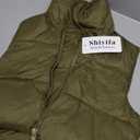 Shiyifa Women's Fashion High Neck Zipper Cropped Puffer Vest Jacket Coat (Army Green), Size: XS