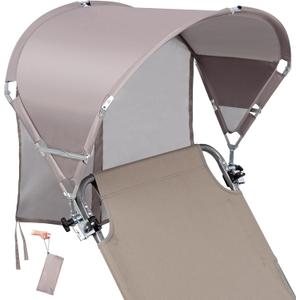 Universal Wind-Resistant Chair Umbrella Canopy, Foldable Portable UPF 50+ Sun Shade Attachment with Adjustable Clamp, Fits Most Beach, Camping, Lawn, Sports, Tanning, Zero Gravity Chairs, Patented
