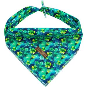 Elegant little tail St Patrick's Dog Bandana,Trefoil Puppy Dog Scarf 1PC Washable Soft Female or Male Square Bib Kerchief Adjustable Pet Bandana for Medium Large Dogs