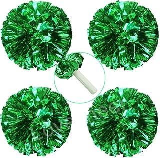 Lovecheer 4PCS Metallic Pom Poms Cheerleading with Handle Sports Cheer Pom Poms Team Spirits Football Basketball School Party Performance Dance