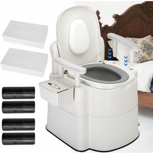 Bedside Commodes for Seniors(520 Lbs)-Bedside Potty Chairs for Adults Silent Close100 Garbage Bags, 100 Super Absorbent Commode Pads, Detachable Handles, Anti-Slip Base Bedside Commodes for Seniors(520 Lbs)-Bedside Potty Chairs for Adults Silent Close100 Garbage Bags, 100 Super Absorbent Commode Pads, Detachable Handles, Anti-Slip Base