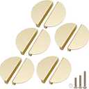 ESreake Half Moon Cabinet Pulls Handles,10 Pack 2.52" Hole Spacing Semicircle Drawer Pulls, Finger Pulls Edge Pulls Handles for Kitchen Cabinets with 3 Kinds Screws (10 Pack, Gold)