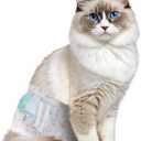 Disposable Cat Diapers, 40 Count Perfect for Both Male and Female Cats, for Elderly, (L) Incontinent, or Post-Surgery Cats and Dog Leak-Proof, Super Absorbent & Hypoallergenic Pet Diapers