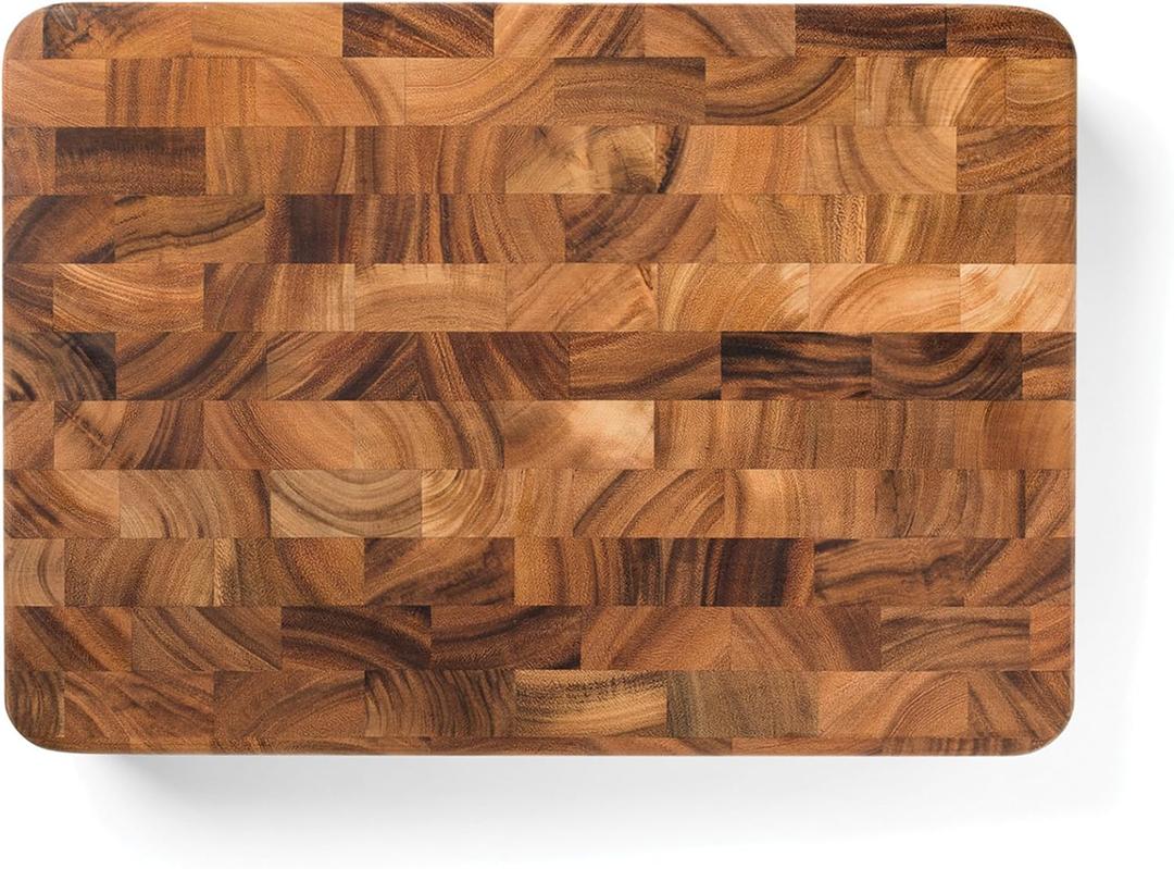 Ironwood Gourmet End Grain Union Stock Yard Professional Chopping Butcher Block, Brown, 14 x 20 x 2.75"