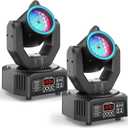 2PCS Compact 30W Stage Moving Head Light with Beam, GOBO Projection, Remote Control Sound Active & DMX512 Control 450 Pan/180 Tilt for DJ Party Home Theater Small Venues