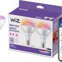 WiZ Connected 65W BR30 LED Smart Light Bulbs - Connects to Your Wi-Fi - E26 Smart Bulb - Control with Voice or App + Activate with Motion - Matter Compatible - 2 Pack