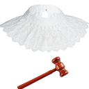 Dxhycc 2 Pieces Judge Costume Accessories Set Lace False Collar Judge Choker Blouse Collar and Wooden Gavel for Halloween Cosplay Party