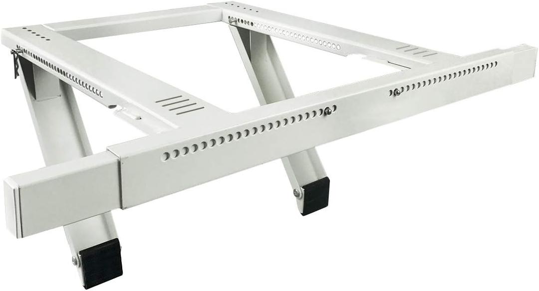 Jeacent Universal Window Air Conditioner Support Bracket No Drilling ,No Tools, Heavy-Duty Window AC Bracket Supports Up to 200lbs, Fits Single or Double Hung Windows (White)