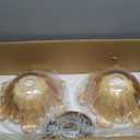 2-Lights Brass Vintage Pendant Light Fixtures, Modern Chandelier Pendant Light with Amber Flower Glass Lmapshade, Adjustable Hanging Lights for Kitchen Island Dining Room Hallway, E26, (Amber)