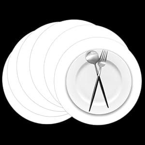 50 Pieces Baby Blue Paper Place Mats Round Disposable Table Mats Paper Doilies Decorative Placemats for Wedding Banquet Party Home Dining Tableware Decor