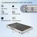 Card Display Case Large Aluminum 34" L x 22" W, Lockable Trading Card Case with Handle, 3" H Portable Trade Show Display Case for Sports Card/TCG/Jewelry Collection, Silver