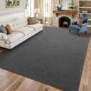 DweIke 6x9 Dark Gray Rugs for Bedroom Living Room, Soft Fluffy Washable Low Pile Solid Color Rug, Non-Slip Throw Carpets for Kids Boys Girls Dorms Nursery Classroom Home Decor