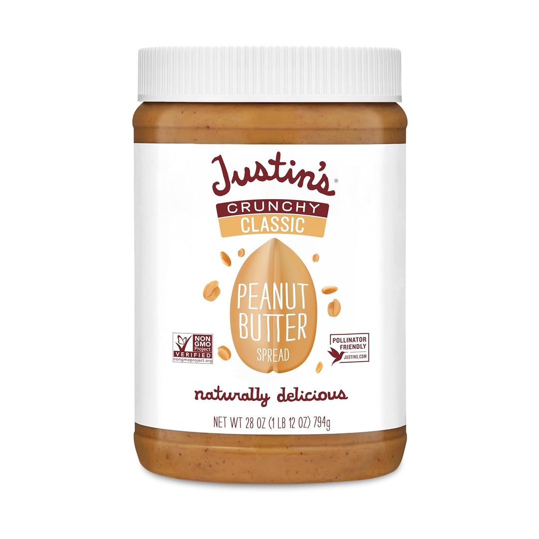 6 x Justin's Crunchy Peanut Butter Jar 28oz (28 Ounce (Pack of 1))