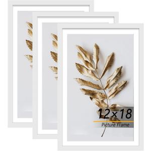 12x18 Picture Frame White 3 Pcs set can Display on the Wall