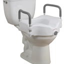 Drive Medical RTL12027RA 2-in-1 Raised Toilet Seat with Removable Padded Arms, Standard Seat