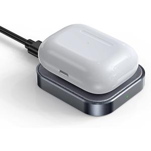 For Airpod Charger, Designed Wireless Charger for Airpods 4(ANC)/3rd/2nd Gen, for New AirPod Pro 3 (2025)/ 2nd Gen, Wireless Earbuds, Slim & Compact for Travel Home Office, (Grey)