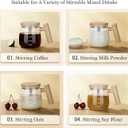 Self Stirring Mug, Electric Mixing Cup Self Stirring Coffee Mug 400ML High Borosilicate Glass Mixing Coffee Mug Rotating Home Office Travel Stirring Cup Suitable for Coffee/Milk/Protein Powder, Transparent
