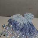 Meland Princess Dress Up for Girls 3-8, 11Pcs Mermaid Cape with Crown, Dress Up Clothes Birthday Gift Toys for Girls Toddlers (Ice Blue)