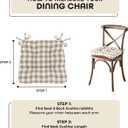 ACHIM Buffalo Check Tufted Chair Seat Cushions, 2-Pack, Taupe - 16" x 15" x 3" - Comfortable Seat Cover Pad with Stain Repellent Fabric & Ties to Indoor & Ourdoor Chair Styles Home Decor