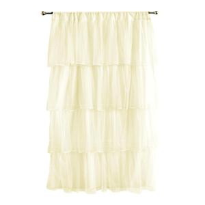 Tadpoles Multi-Layer Tulle Curtain Panel, Ivory, 63 Inch