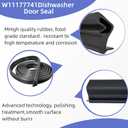 W11177741 Dishwasher Door Seal for Whirlpool Maytag KitchenAid Kenmore - Dishwashers Door Gasket Replaces W10300924 W10660528 W10300924V