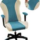 Lavish Cover Velvet Stretchable Gaming Chair Cover, Washable, Anti-Scratch Slipcover with Armrest Protection, Cat Scratch Proof for Office and Computer Chairs(No Chair), LightBlue