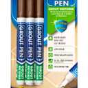 Grout Pen Brown Tile Paint Marker: Waterproof Grout Paint, Tile Grout Colorant and Sealer Pen - Brown, Narrow 5mm Tip (7mL) - 3 Pack