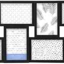 MELANNCO 24 x 12 Inch 8 Opening Photo Collage Frame, Displays Four 4x6 and Four 6x4 Inch Photos, Black