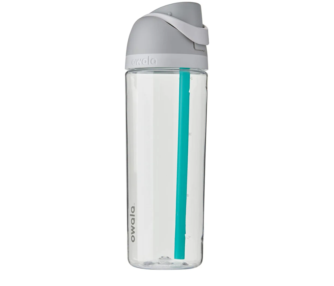 FreeSip Clear Tritan Plastic Water Bottle BPA-Free Sports Water Bottle, Great for Travel, 25 Oz, Shy Marshmallow