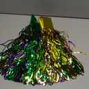 6P Gold Green Purple Wavy Metallic Foil Fringe Banner Tinsel Banner Backdrop Garland Curtains for Parade Floats Wedding Birthday Parties Decoration Halloween Christmas