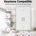 VCE Keystone Wall Plate (UL-Listed) 1-Port with Low Voltage Mounting Bracket for RJ45, Coax, HDMI Keystone Jack Insert, 10 Pack
