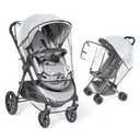 Universal Clear Stroller Rain Cover, No-Zip Waterproof Stroller Cover - Food Grade EVA & Frosted PVC, Baby Travel Weather Shield, Breathable Rain Cover for Most Single Strollers, Black