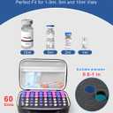 Krypthos 60 Slots Insulin Vial Protector Case, Insulin Vial Organizer Bag for Diabetics Standard 1ml 3ml 5ml and 10ml Vials, Diabetes Insulin Carrying Case Fridge Holder Storage Holder, No Ice Pack