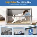 Jotesnew 2 Pack XL Stainless Steel Cat Litter Box with Lid and High Sides, 24" L x 16" W x 12" H Extra Large Metal Cat Litter Boxes for Big Cats, Leak-Proof, Non-Stick, Odor-Resistant, Includes Scoop