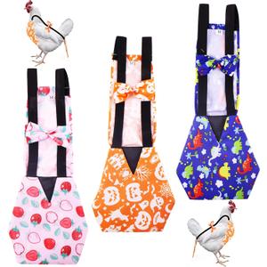 3 Pcs Chicken Diapers for Hens, Pet Duck Diapers with Bow Tie, Washable Duck Clothes & Poultry Accessories (Suitable for Chickens Weighing 1.1 to 3.3 lb)