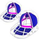 Hat Washer Cage for Washing Machine - Baseball Cap Cleaner Rack, Ball Cap Washing, Dishwasher Safe, Perfect for Cleaning and Protecting Hats in Dishwasher (White 2Pack (Assembly))