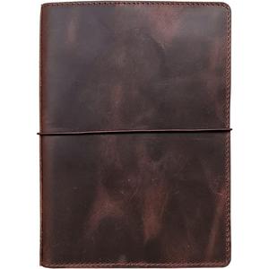 Newestor Travelers Notebook Cover with Inner Pockets, Card Slots and Pen Holder, A5 Size, Dark Brown