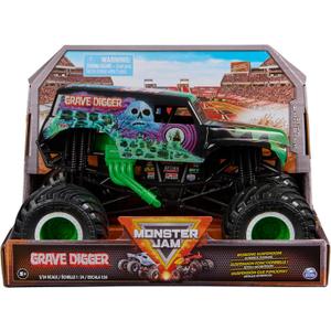 Monster Jam, Official Grave Digger Monster Truck, Collector Die-Cast Vehicle, 1:24 Scale, Kids Toys for Boys Ages 3 And Up