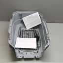 Amazon Basics 2-Door Top-Load Hard-Sided Dogs, Cats Pet Travel Carrier, Gray & Blue, 22.8"L x 15.0"W x 13.0"H