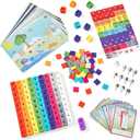 hand2mind MathLink Cubes Numberblocks 1-10 Activity Set, 30 Preschool Learning Activities, Counting Blocks, Linking Cubes, Educational Toys for Kids, Number Games, Math Manipulatives Kindergarten