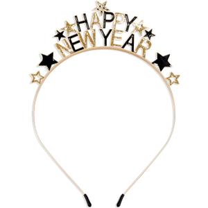YAHPERN Happy New Year Headbands for Women - Rhinestone New Year's Eve Hairbands for Party Supplies - Hair Accessory Gifts