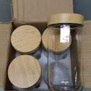 NETANY 4-pack 24oz Glass jars with Airtight Lids, Overnight Oats Containers with Bamboo Lids, Wide mouth Mason Salad jars, Glass Food Storage Containers for Snacks Yogurt Spice Sugar